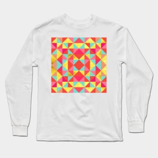 Vibrant Golden Triangle Pattern Long Sleeve T-Shirt